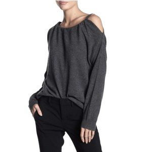 NWOT Vince Asymmetrical Cold Shoulder Cashmere Grey Sweater